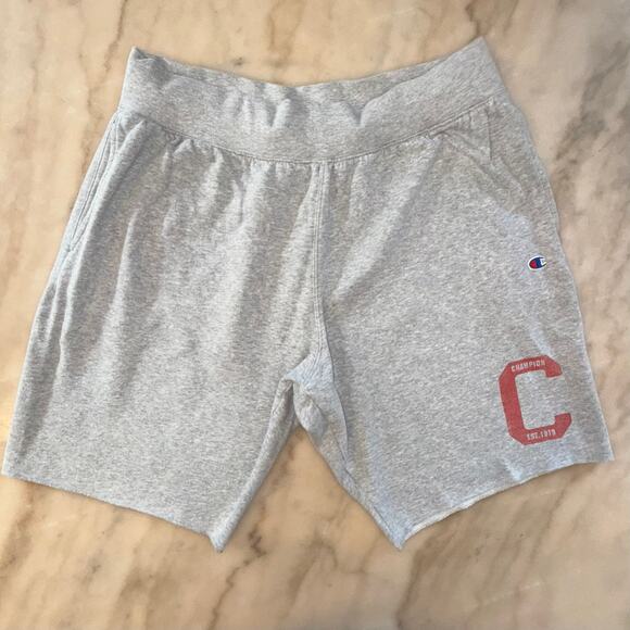Champion Men's Gray Heritage Fleece Shorts, Letterman Leg size XL - Picture 1 of 11